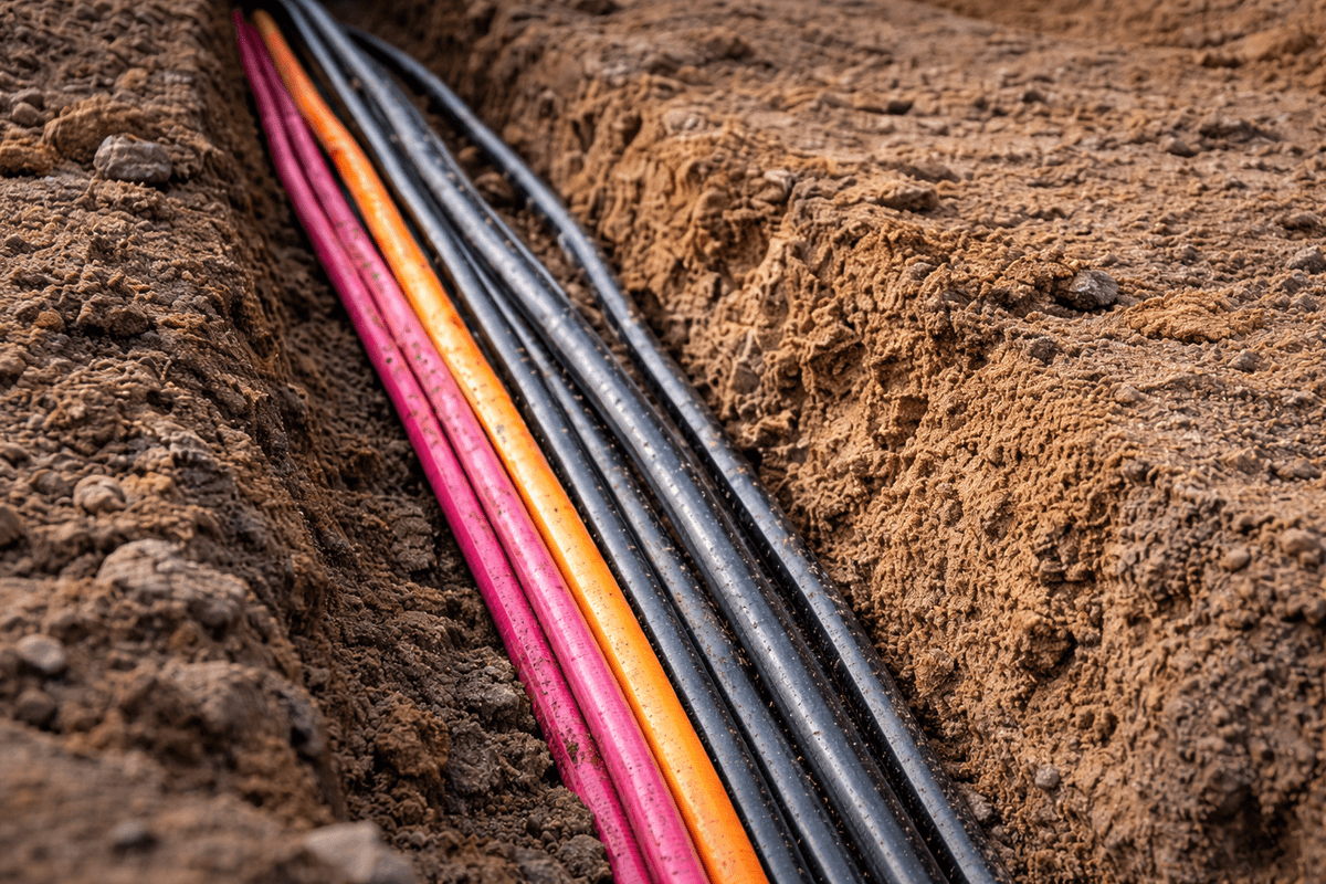 Fibre-optic trenching using hydrovac excavation for clean and accurate conduit installation Fibre-optic trenching using hydrovac excavation for clean and accurate conduit installation