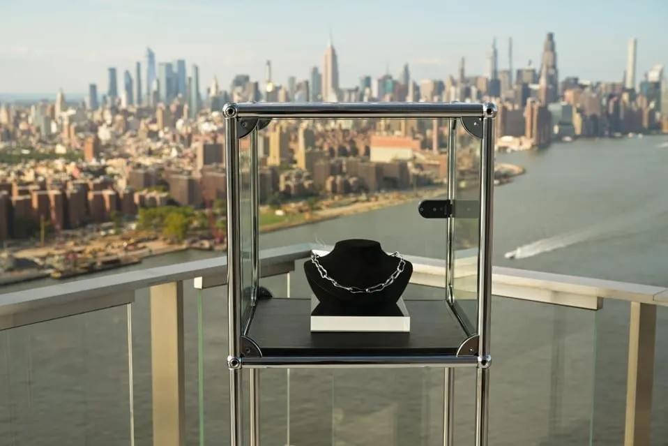 A new style from Bernard James jewelry on display high above the New York skyline A new style from Bernard James jewelry on display high above the New York skyline