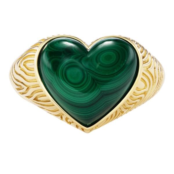 Ripple ring in 18k yellow gold with malachite, $5,200 Ripple ring in 18k yellow gold with malachite, $5,200