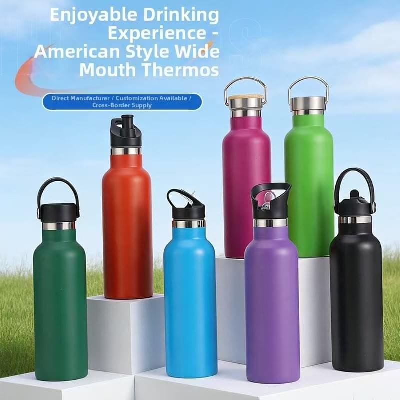 Custom Design Double Wall Stainless Steel Vacuum Flask Portable Eco-friendly Metal Water Bottle
