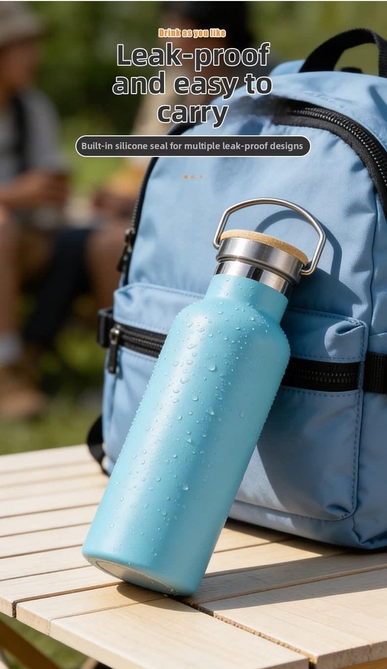Custom Design Double Wall Stainless Steel Vacuum Flask Portable Eco-friendly Metal Water Bottle