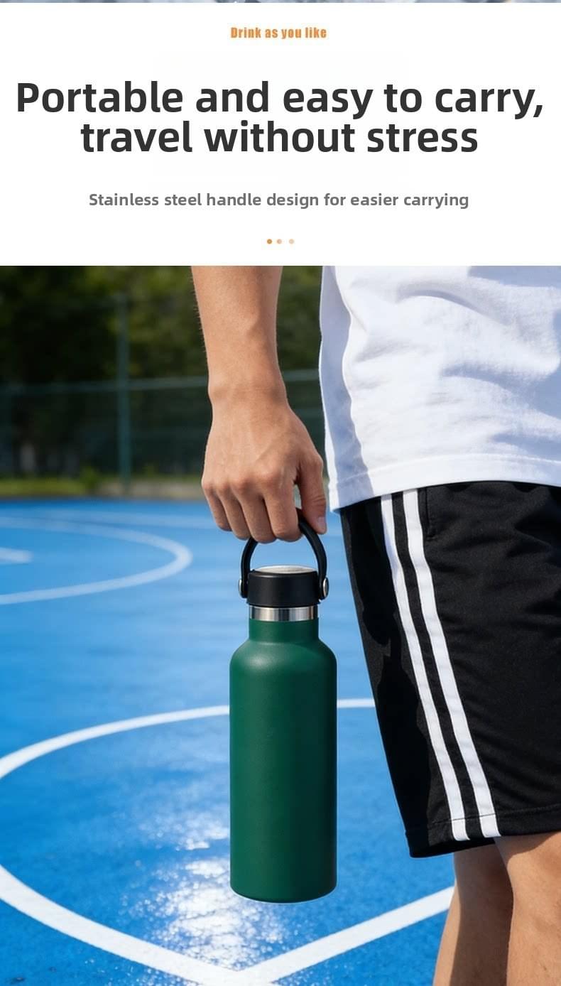Custom Design Double Wall Stainless Steel Vacuum Flask Portable Eco-friendly Metal Water Bottle
