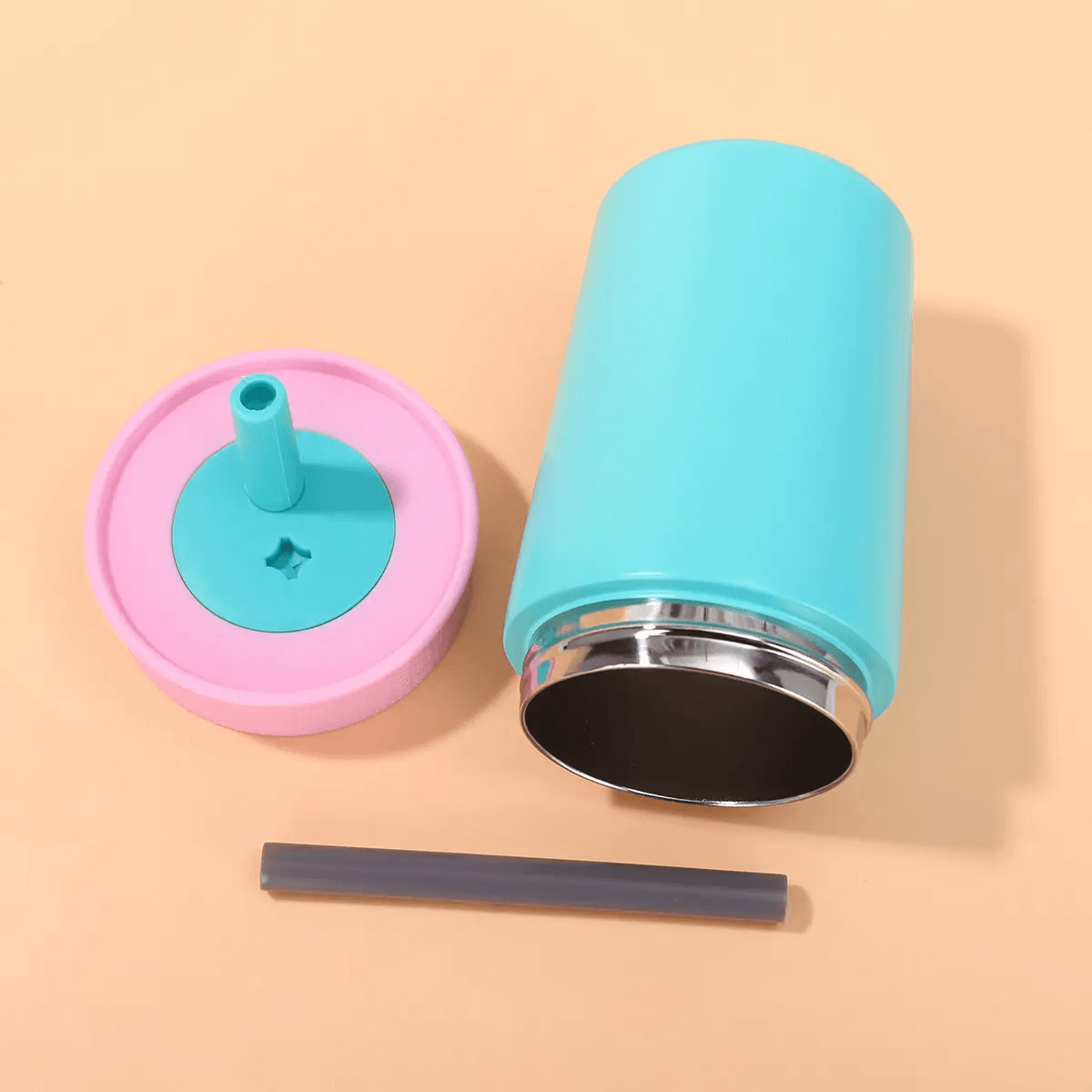 12 oz Insulated Stainless Steel Tumbler Spill-Proof Flexible Straw Kids' Gift Tumbler