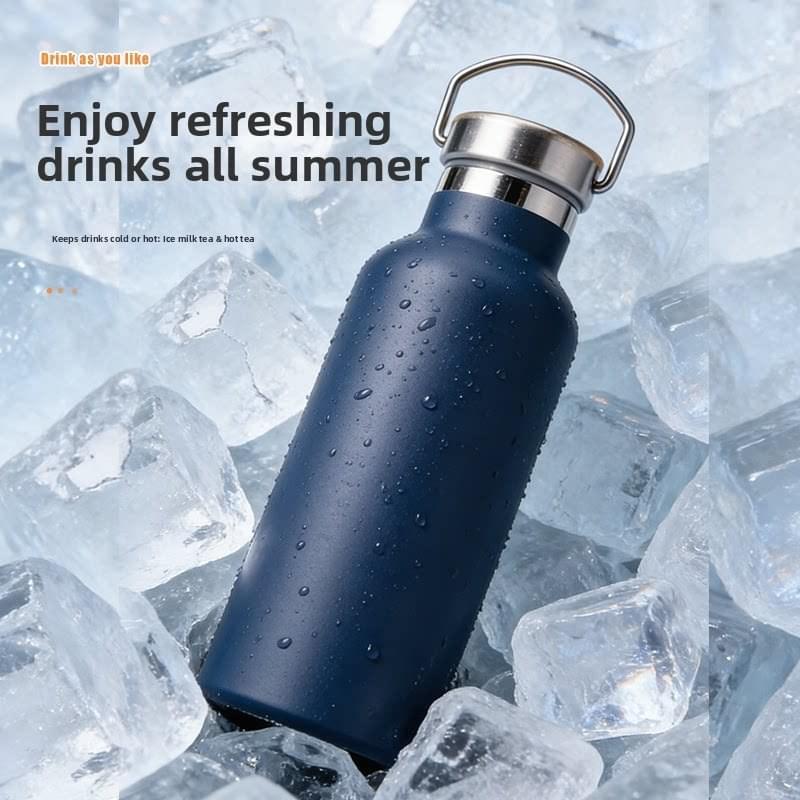 Custom Design Double Wall Stainless Steel Vacuum Flask Portable Eco-friendly Metal Water Bottle