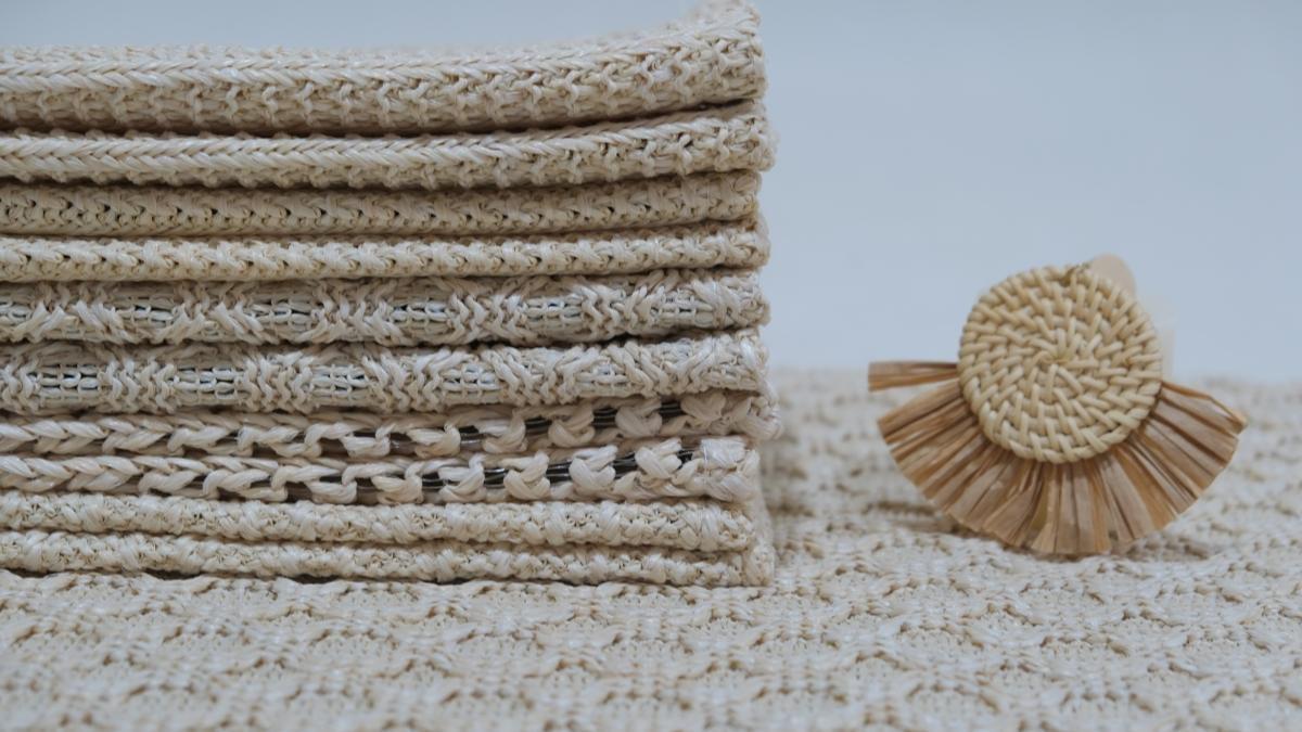 PE raffia straw fabric PE raffia straw fabric