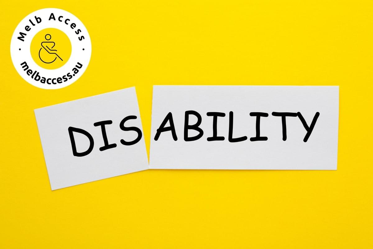 The word Disability with the letters DIS half torn off with logo The word Disability with the letters DIS half torn off with logo