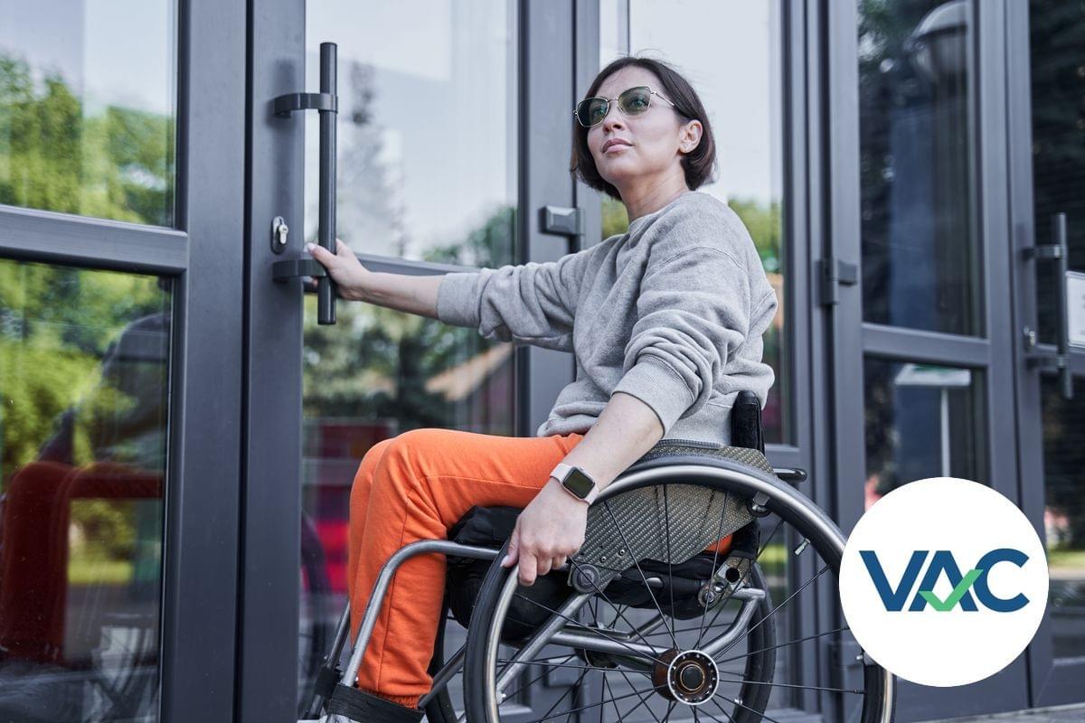 Red LED light with a wheelchair symbol Red LED light with a wheelchair symbol