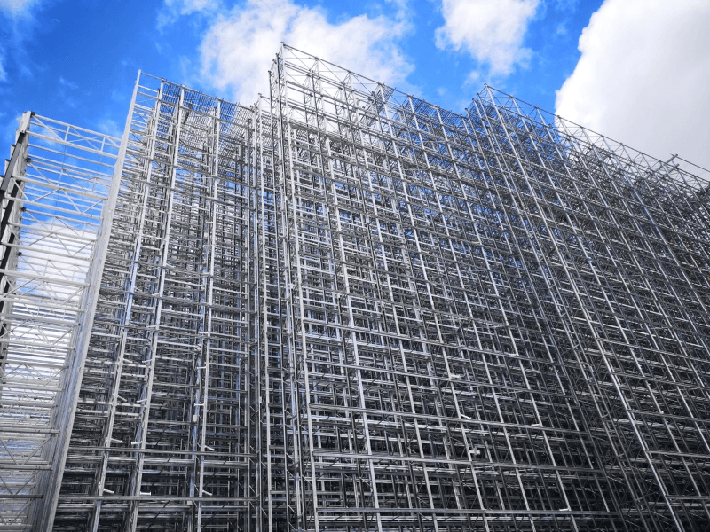 Rack supported building Rack supported building