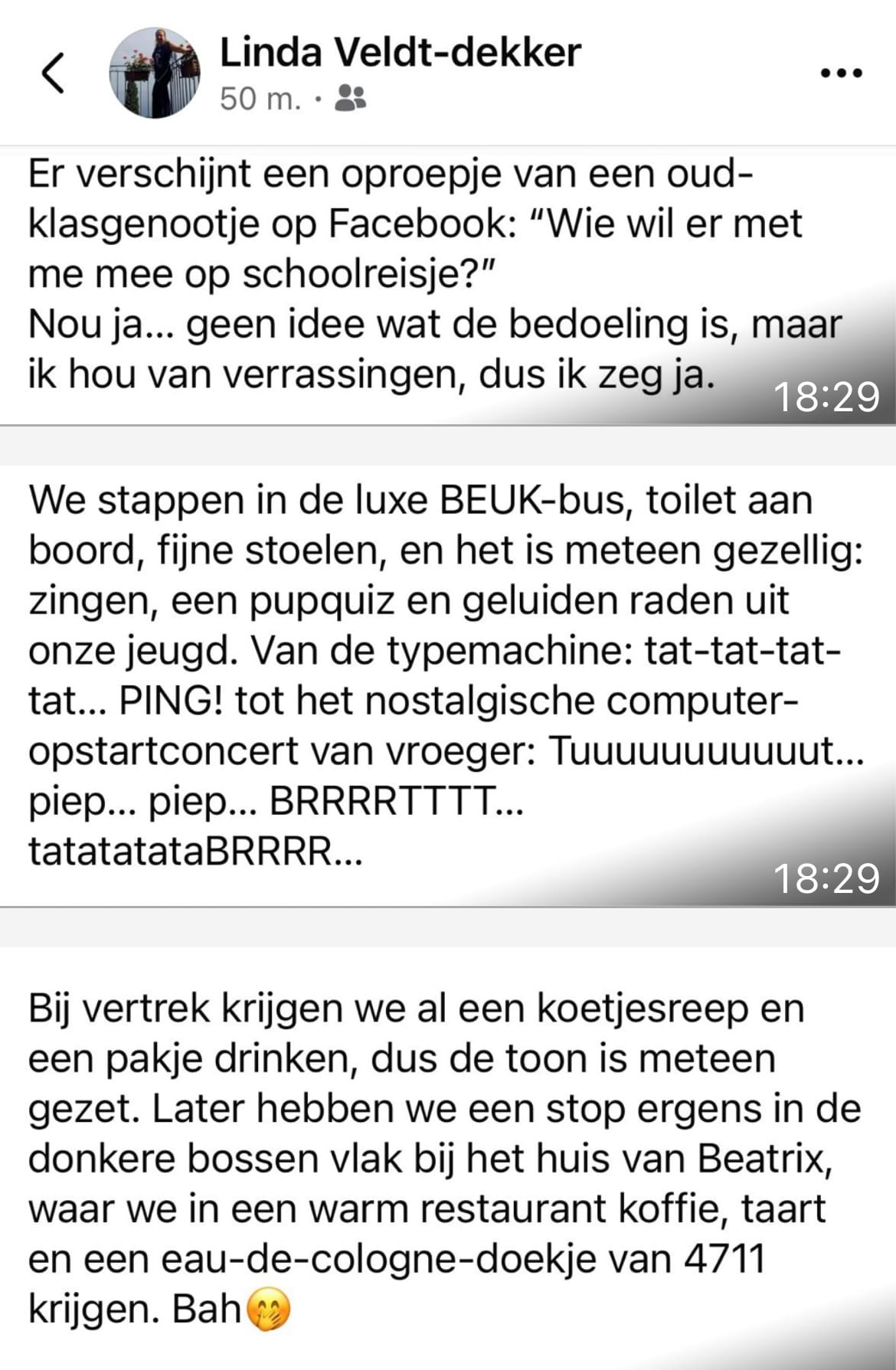 — Janneke de Vries "Take me along has brought our meeting to life with beautiful music and inspiring stories. It was an experience that we will never forget." We have helped countless groups to create unforgettable memories. A mobile experience full of warmth, music, and meeting — on location, for groups and communities. Take me along connects people through their life stories and shows how much power lies in sharing memories. — Janneke de Vries "Take me along has brought our meeting to life with beautiful music and inspiring stories. It was an experience that we will never forget." We have helped countless groups to create unforgettable memories. A mobile experience full of warmth, music, and meeting — on location, for groups and communities. Take me along connects people through their life stories and shows how much power lies in sharing memories.