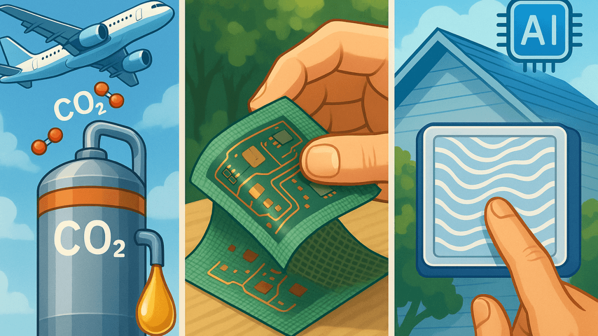 From Pollution To Progress: CO2 Jet Fuel, Biodegradable Tech, And AI-Engineered Cooling Materials From Pollution To Progress: CO2 Jet Fuel, Biodegradable Tech, And AI-Engineered Cooling Materials
