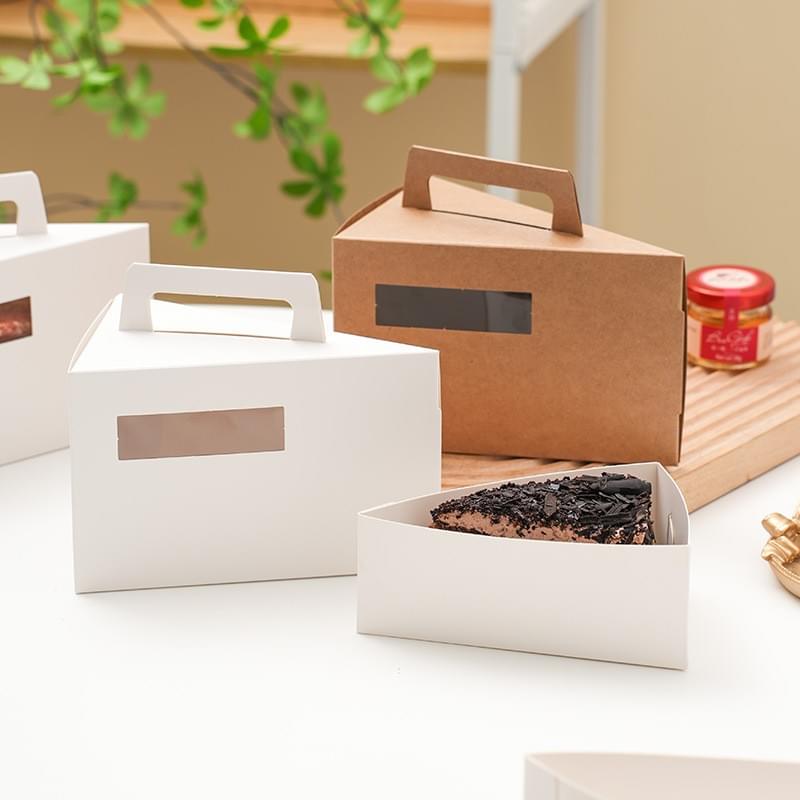 Triangle cake box Mousse slice packaging Sandwich dessert corner box Cake takeout box