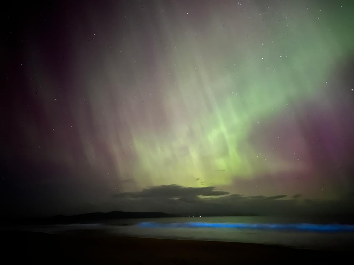 塔斯馬尼亞州的極光美景。 塔斯馬尼亞州的極光美景。