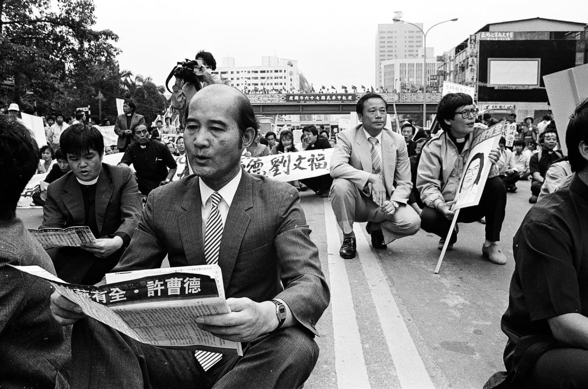 高俊明牧師在聲援蔡有全、許晉德的社會運動中的身影。(邱萬興/攝) 高俊明牧師在聲援蔡有全、許晉德的社會運動中的身影。(邱萬興/攝)