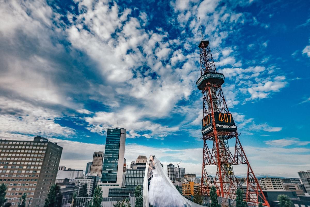 札幌テレビ塔ロケーションフォト【公式】ルシェルフォト札幌のフォトウエディング 札幌テレビ塔ロケーションフォト【公式】ルシェルフォト札幌のフォトウエディング