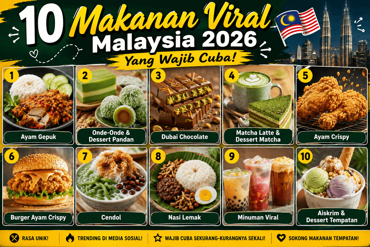 10 Makanan Viral Malaysia 2026 Yang Wajib Cuba 10 Makanan Viral Malaysia 2026 Yang Wajib Cuba
