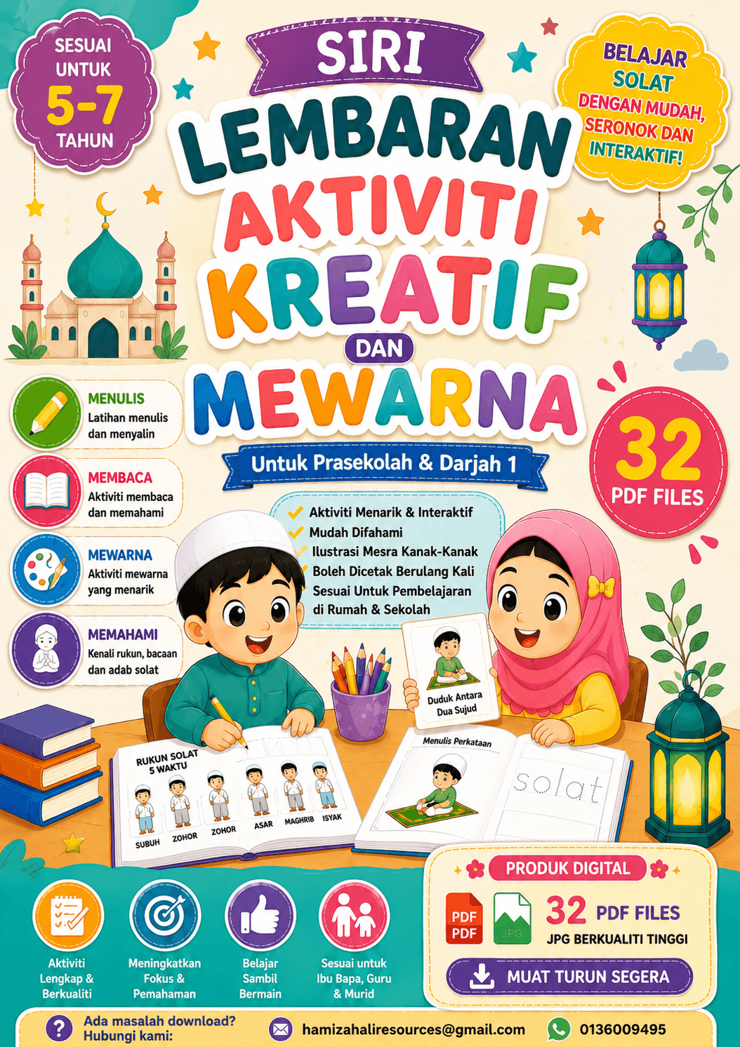 Siri Lembaran Aktiviti Kreatif dan Mewarna