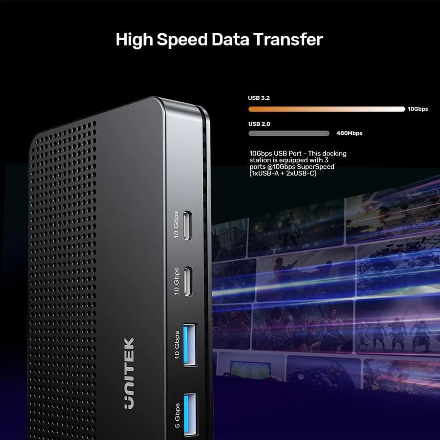 UNITEK USB-C 8K 擴充基座 100W PD