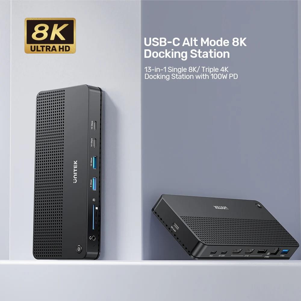 UNITEK USB-C 8K 擴充基座 100W PD