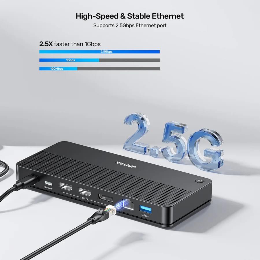 UNITEK USB-C 8K 擴充基座 100W PD