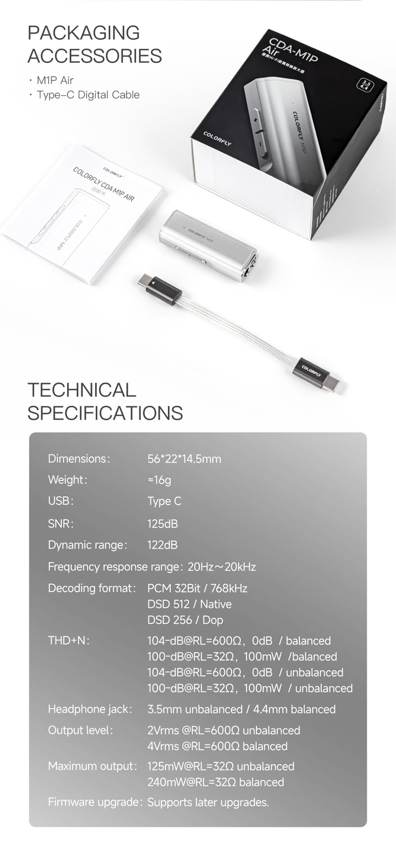 CDA-M1P AIR AK4493SEQ Portable USB DAC/AMP