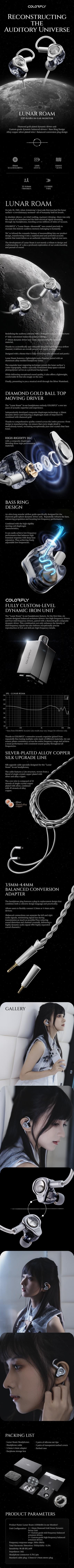 COLORFLY LUNAR ROAM 1DD+6BA In‑Ear Monitor, DLC Diamond‑Gold Ball‑Top Dynamic Driver HiFi IEM