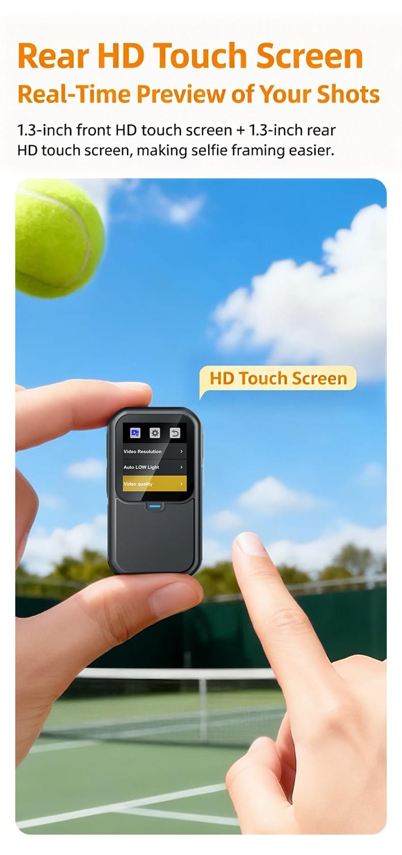 CAM‑27 magnetic Dual‑Screen 5K Thumb Action Camera