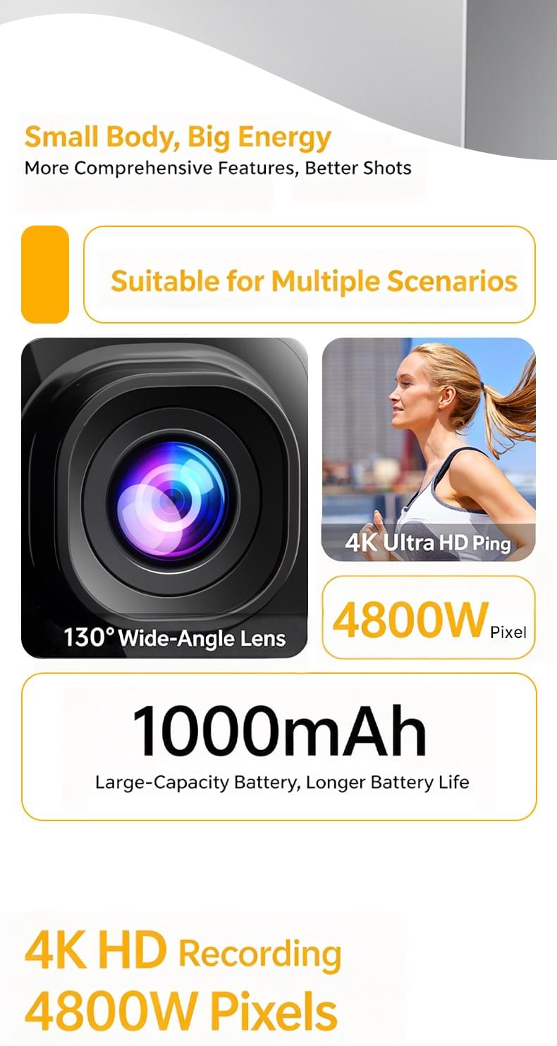 CAM‑27 magnetic Dual‑Screen 5K Thumb Action Camera
