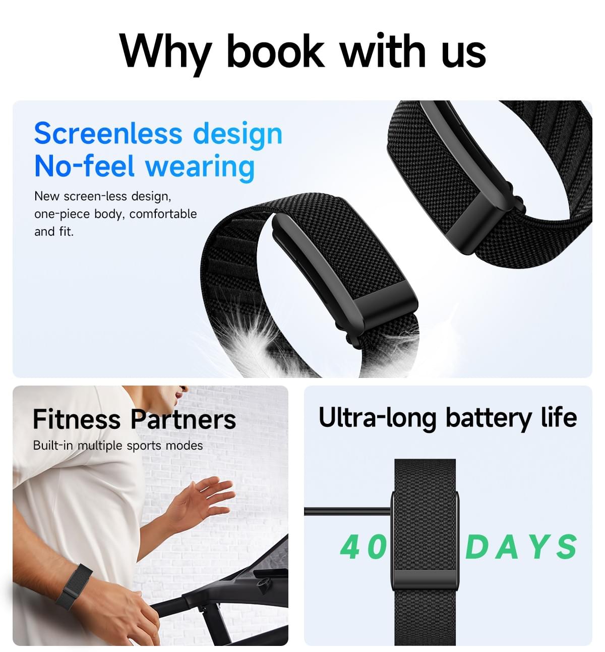 Screen‑Free IP68 Health Fitness Tracker