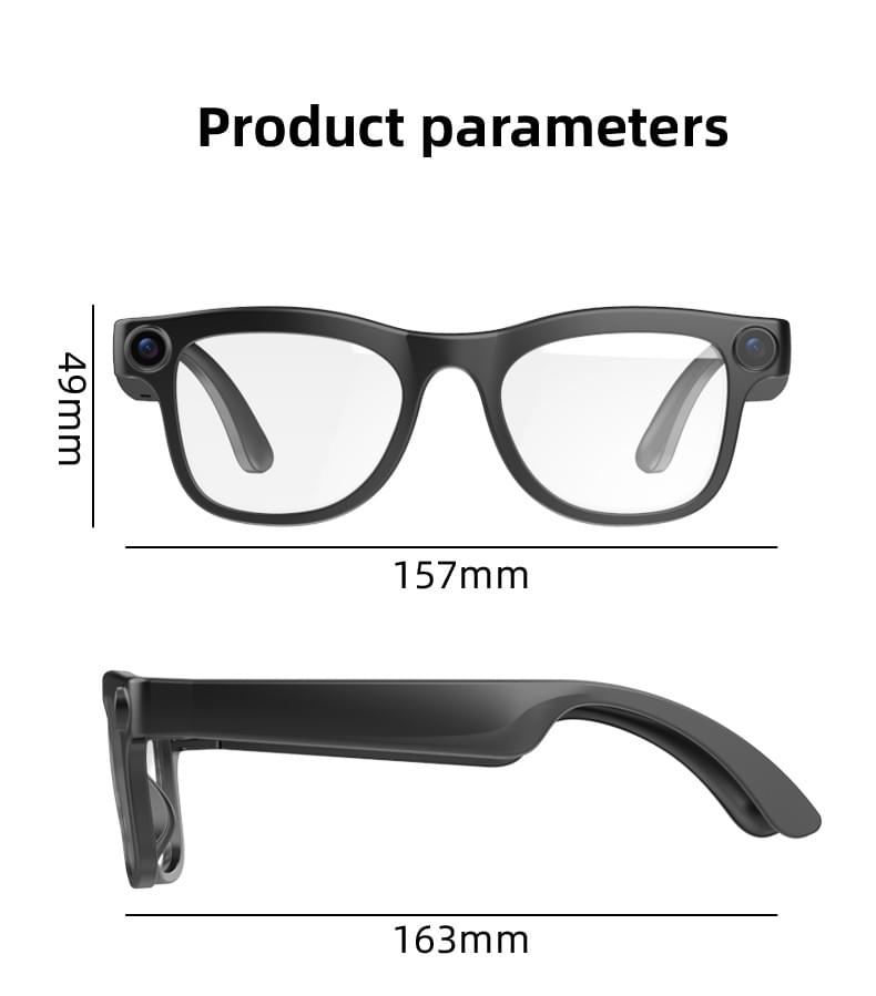 IG-03 AI Smart Glasses Lightweight 8MP HD Camera & Bone Conduction Audio
