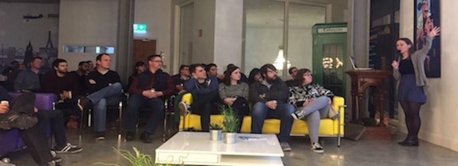 Waterford Tech Meetup - Group photo of attendees listening to Alison O'Shea Waterford Tech Meetup - Group photo of attendees listening to Alison O'Shea