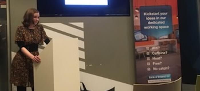 Cork AI Meetup 4 - Sarah Kate Sweeney presenting her perspective of venturing in to AI Cork AI Meetup 4 - Sarah Kate Sweeney presenting her perspective of venturing in to AI