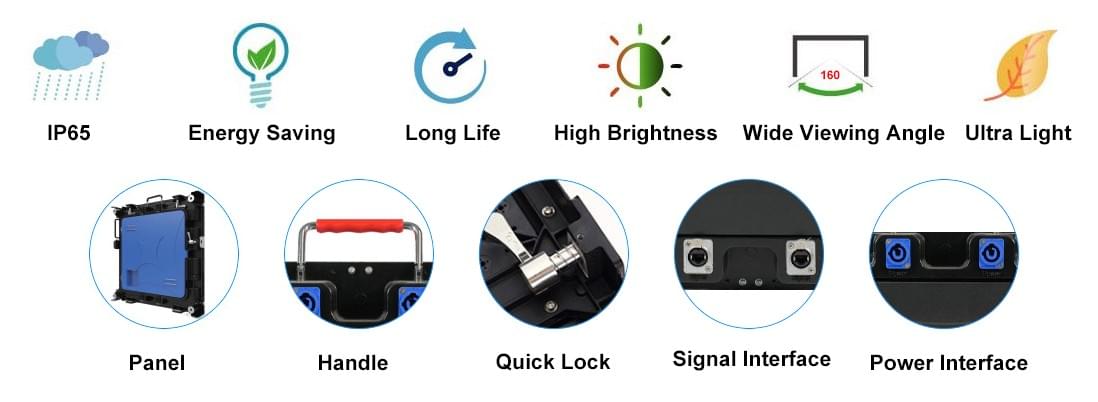 Rental LED Display Panel 512x512 mm Features Rental LED Display Panel 512x512 mm Features