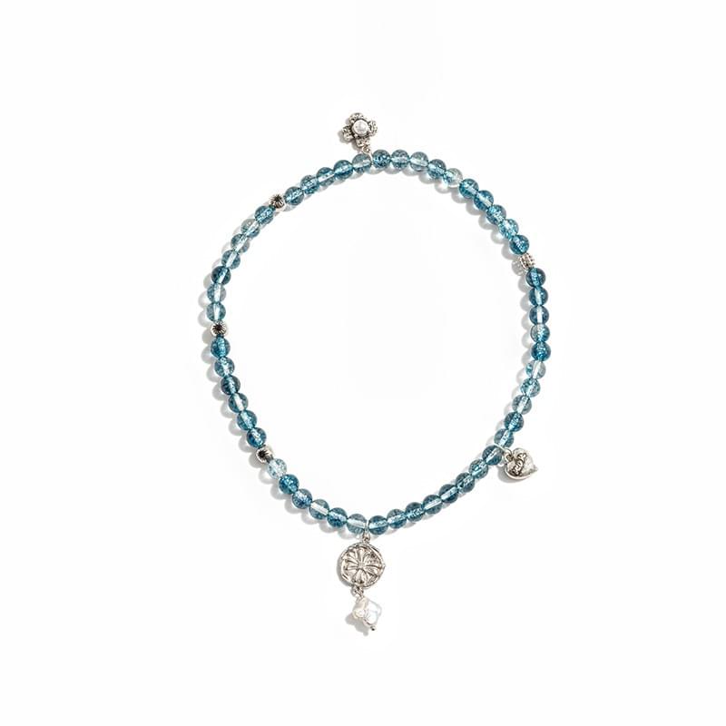 tokokkino「Tide's Edge」Phantom 925 Silver Crystal Retro Pendant Bracelet*Eternal Series