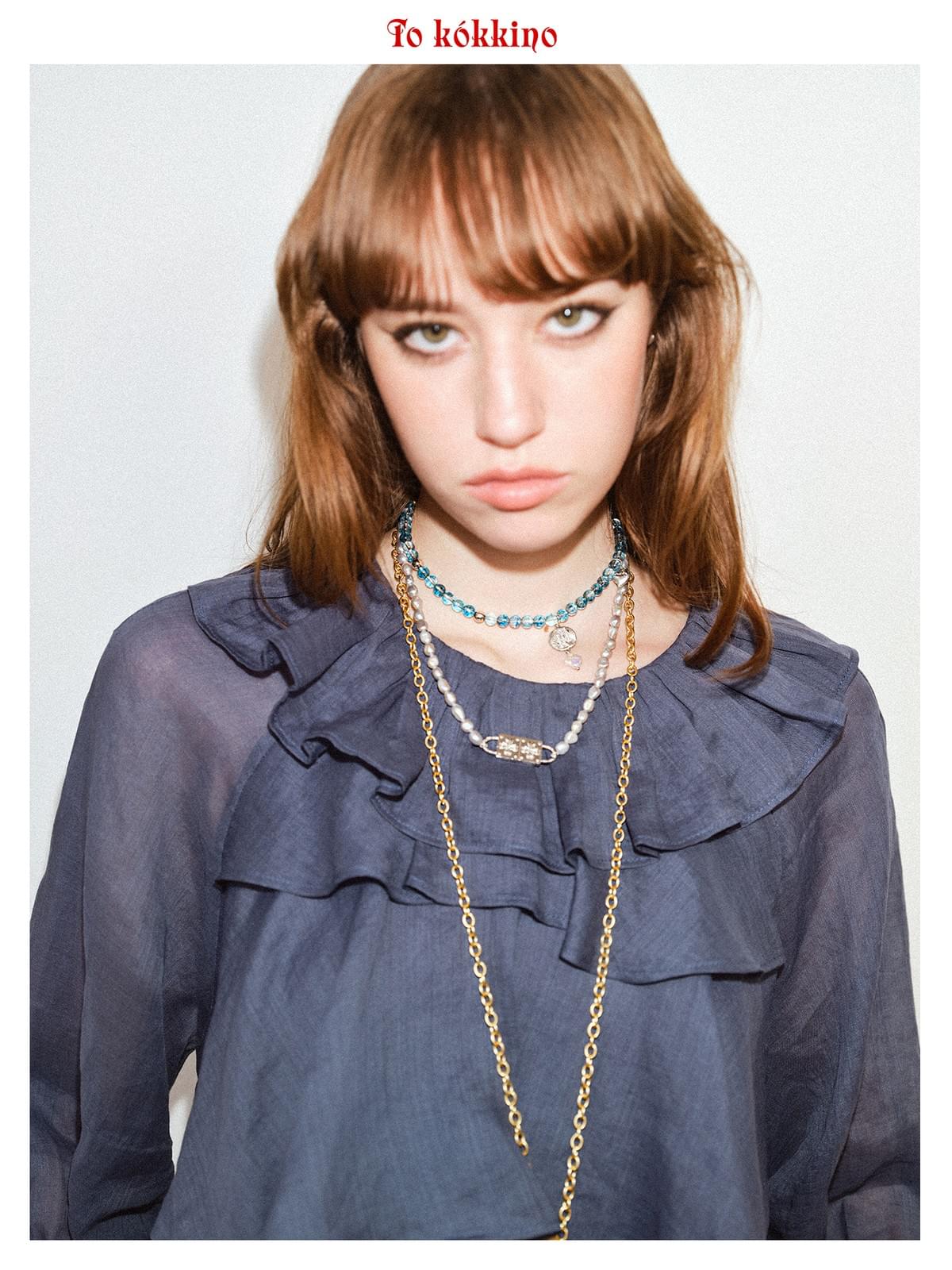 tokokkino「Tide's Edge」Phantom 925 Silver Crystal Retro Pendant Bracelet*Eternal Series