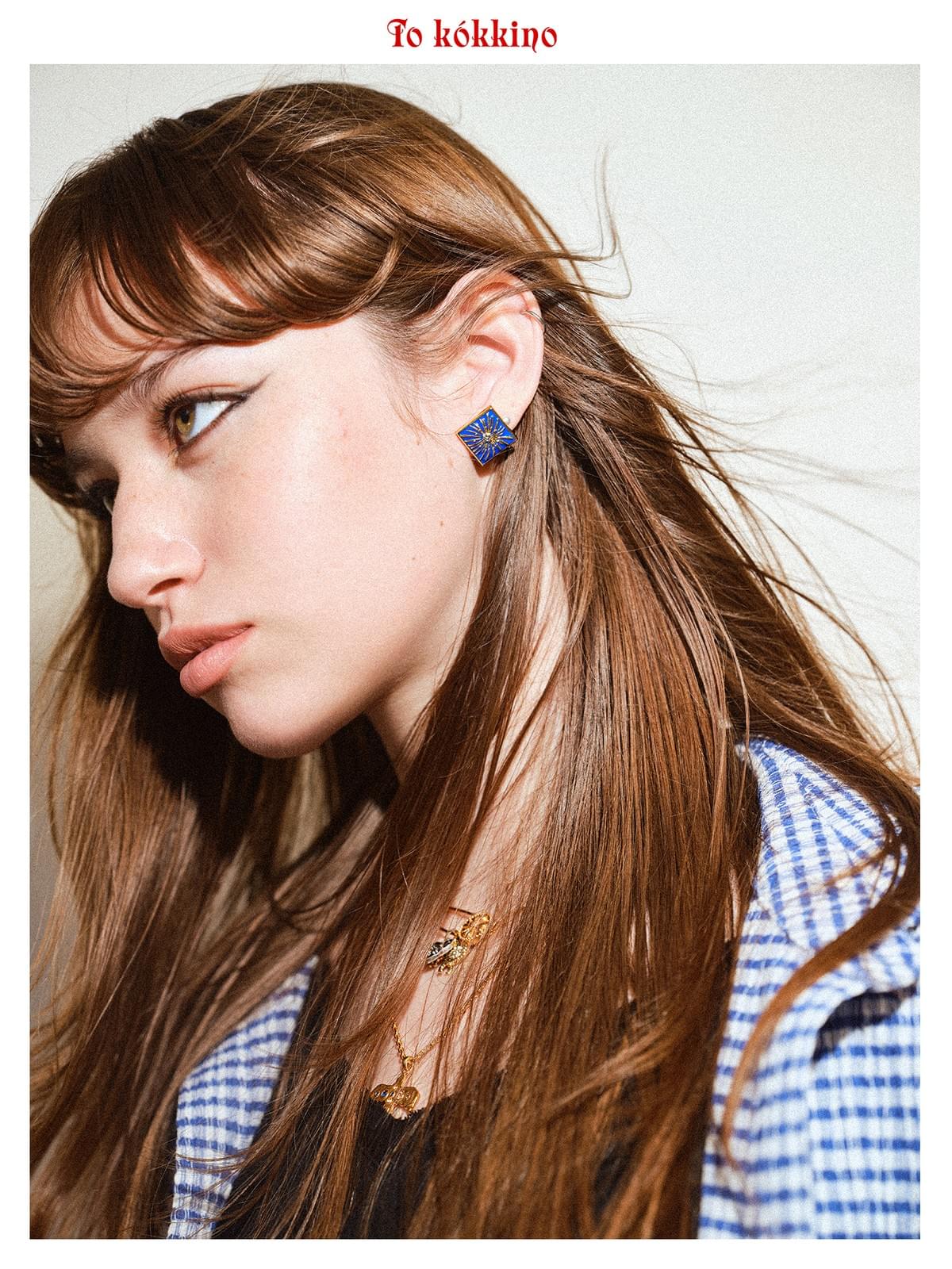 tokokkino「Blue Twilight」Enamel Stud Earrings