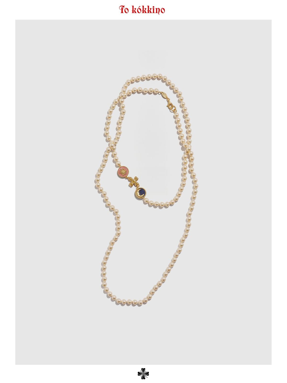 tokokkino「Moon Starfall」Sun and Moon Pearl Long Necklace