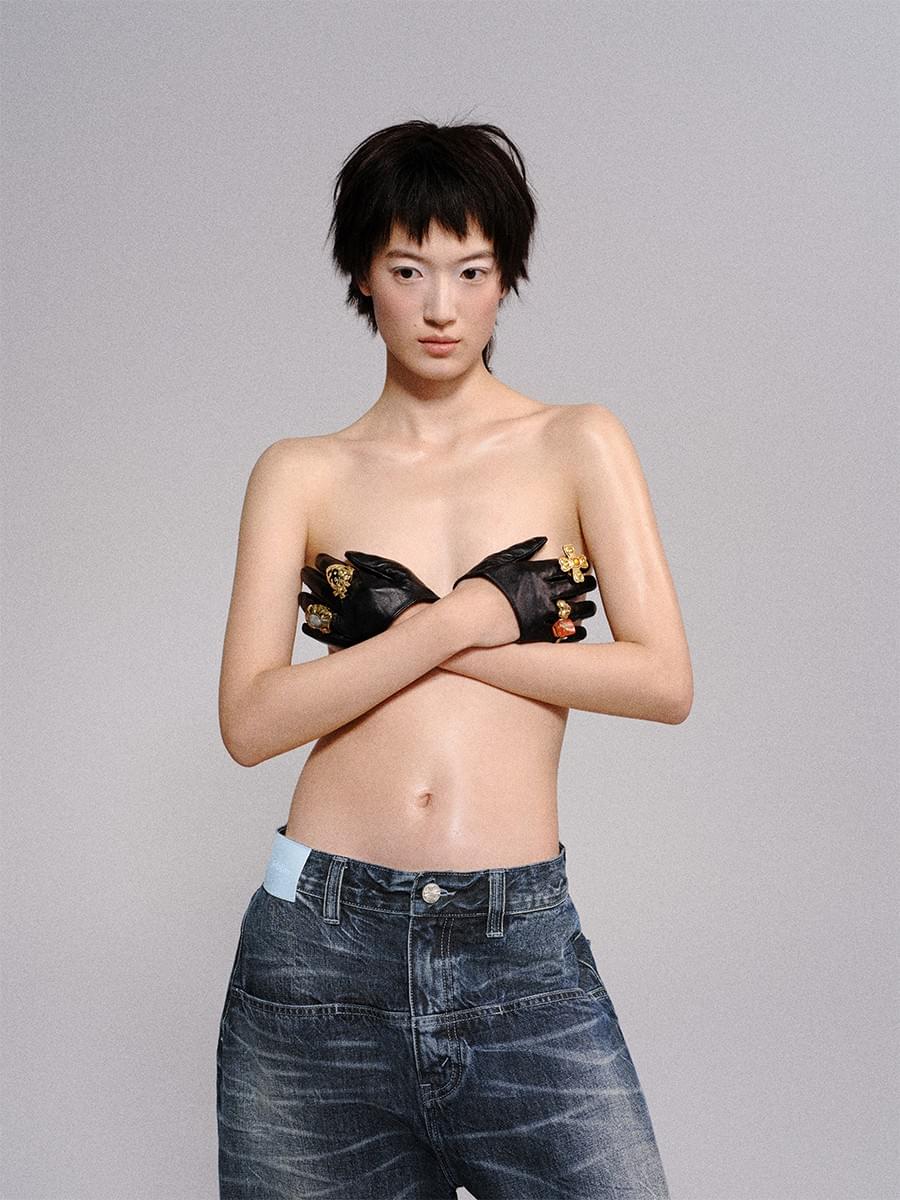 Tokokkino * gold-burning vintage heart bow ring