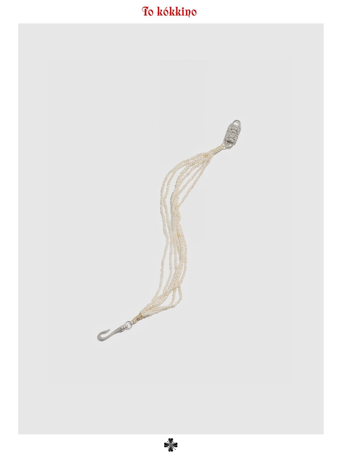 tokokkino「Surge」Retro 925 Silver Metal Buckle Multilayer Pearl Bracelet *Eternal Series