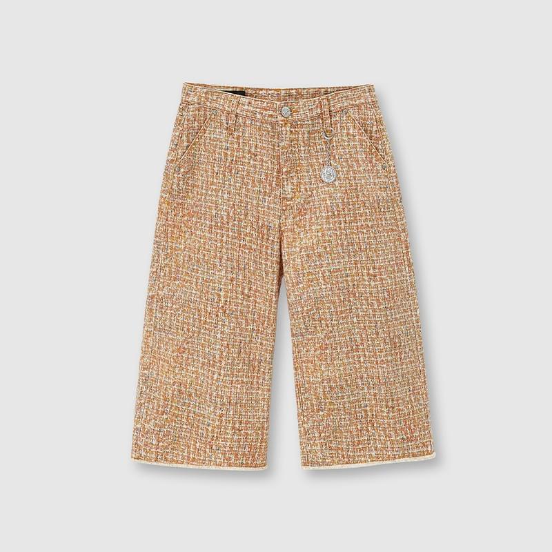 tokokkino「Out of Control」Orange Plaid Seven Eighths Pants
