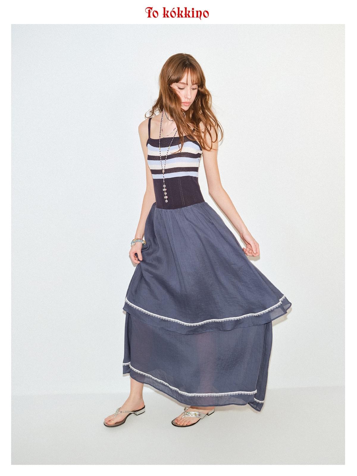 tokokkino「Long Night Floating Layer」Ramie Long Skirt