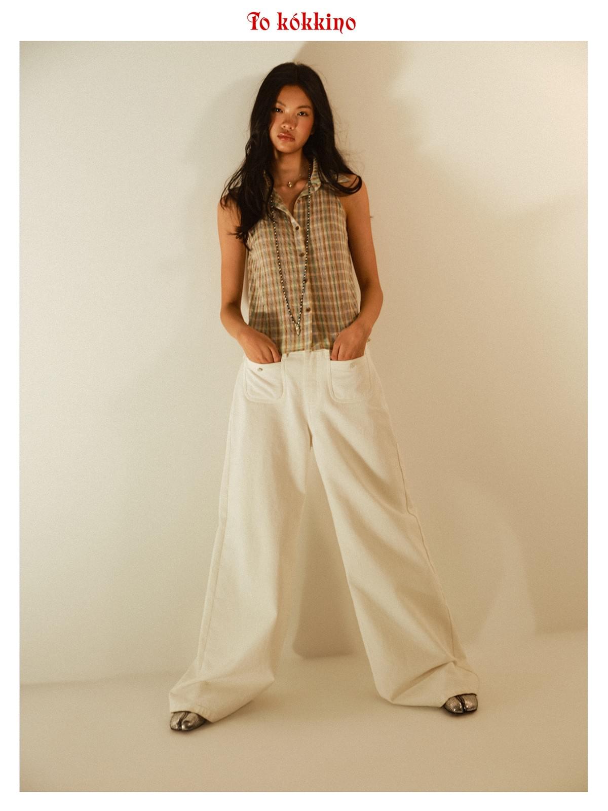 tokokkino「Zero Gravity」Cotton Mid Rise 027 Wide Leg Pants