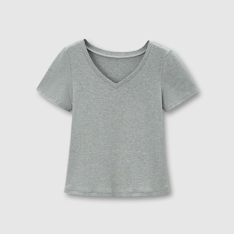 tokokkino「Anchor Point」Mulberry Silk Cotton V-neck Short Sleeve