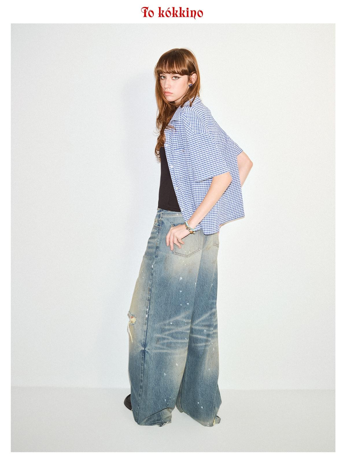 tokokkino「Sketch of Soundtrack」Plaid Short Sleeve Shirt * Imported from Japan