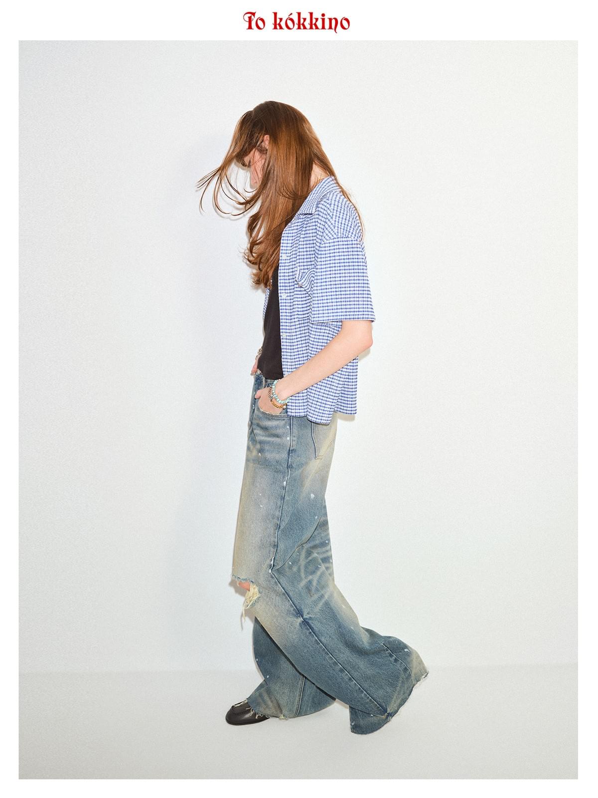 tokokkino「Sketch of Soundtrack」Plaid Short Sleeve Shirt * Imported from Japan