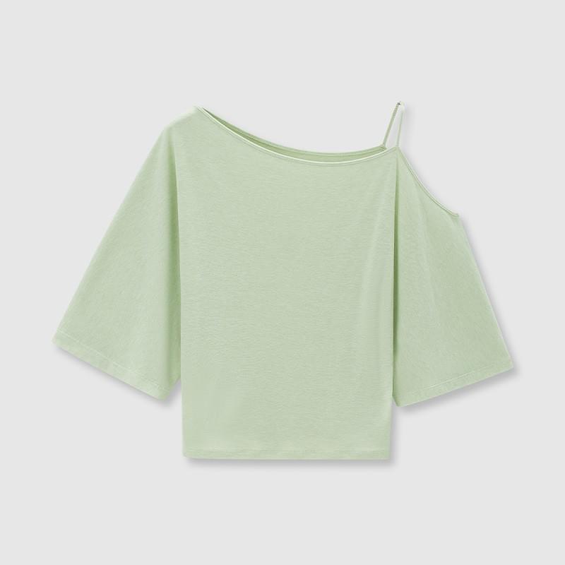 tokokkino「Deviation」Single-Shoulder Wool T-Shirt