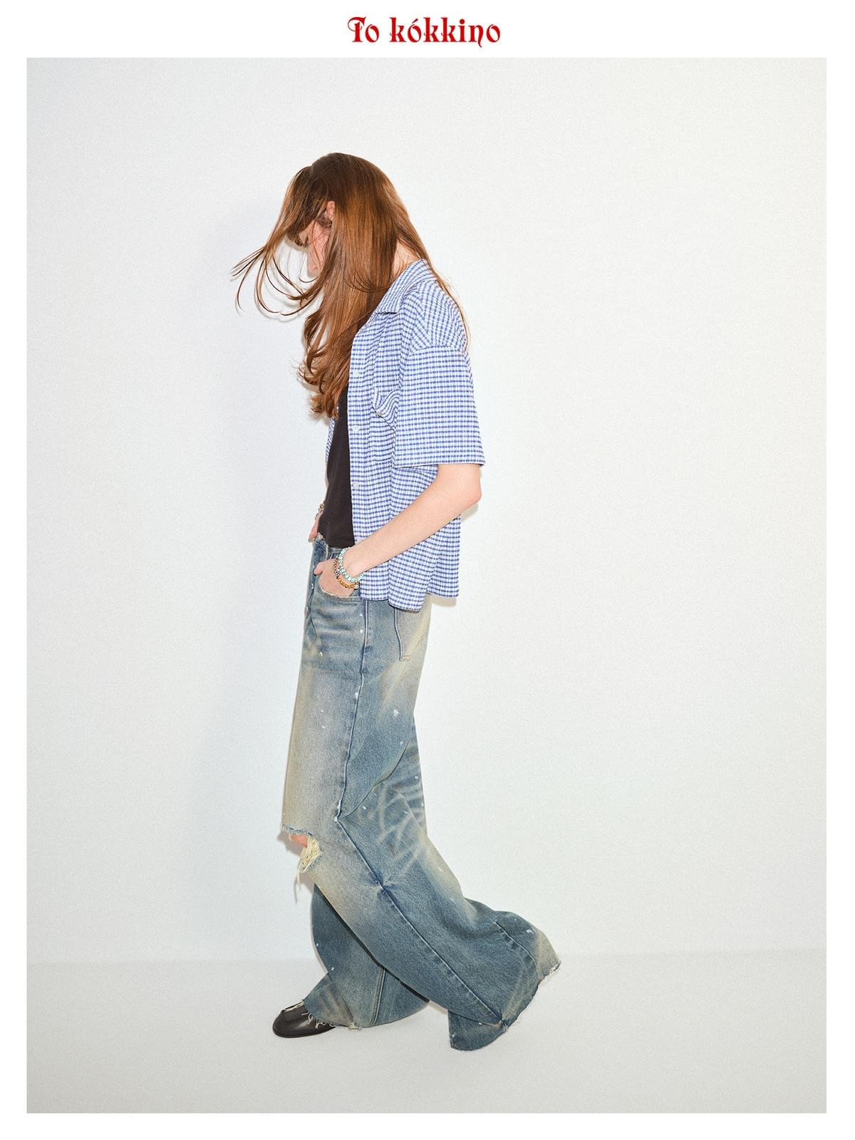 tokokkino「Crevice Shallow Tide」Ripped 028 Denim Pants