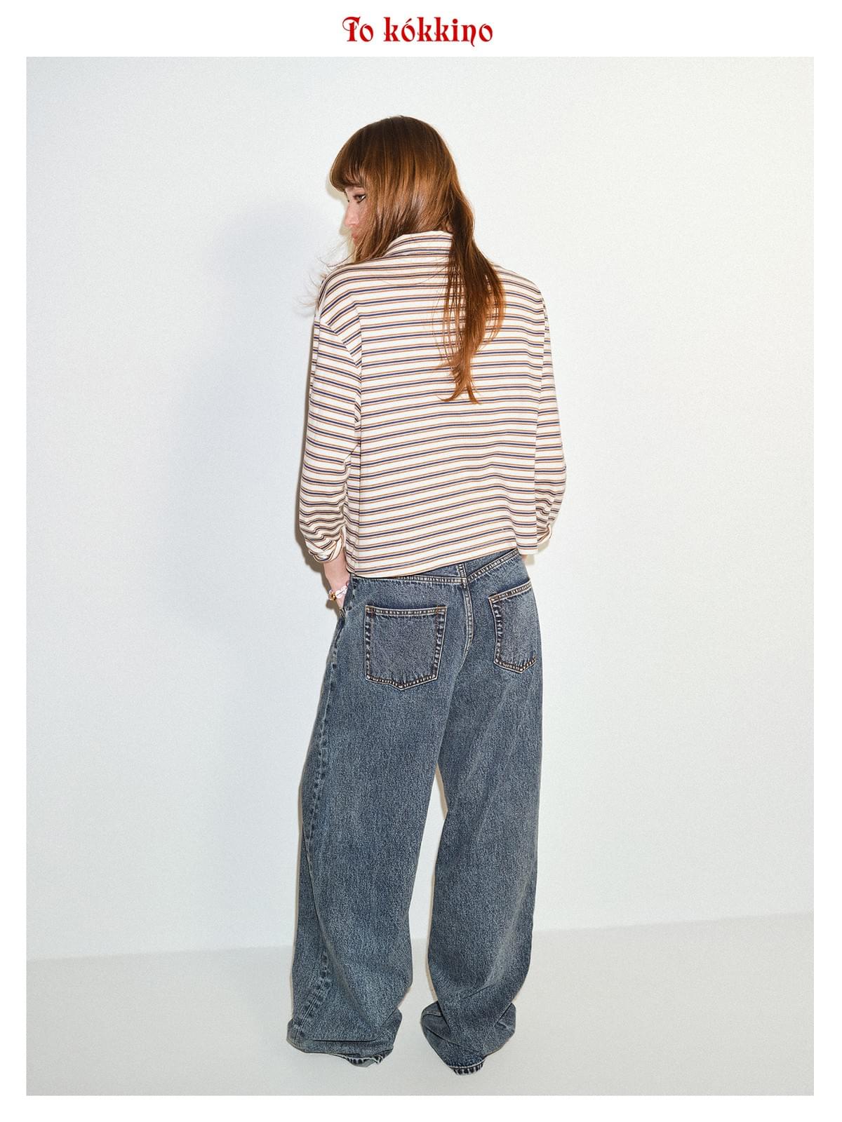 tokokkino「Rational Transgression」Snowflake Patterned Denim Long Pants 032