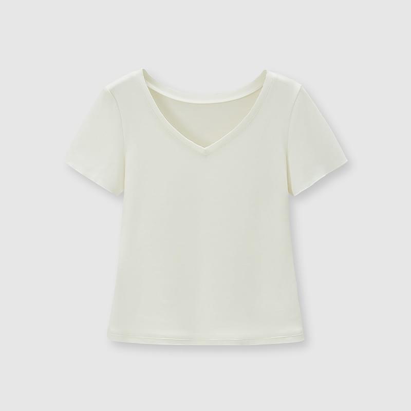 tokokkino「Anchor Point」Mulberry Silk Cotton V-neck Short Sleeve