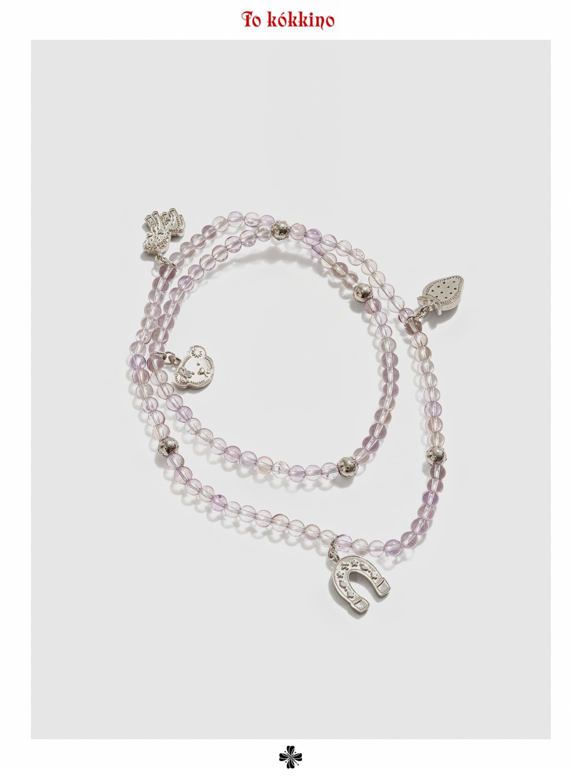 tokokkino 'Tipsy Alice' Amethyst Sterling Silver Pendant Long Necklace*Eternal Series