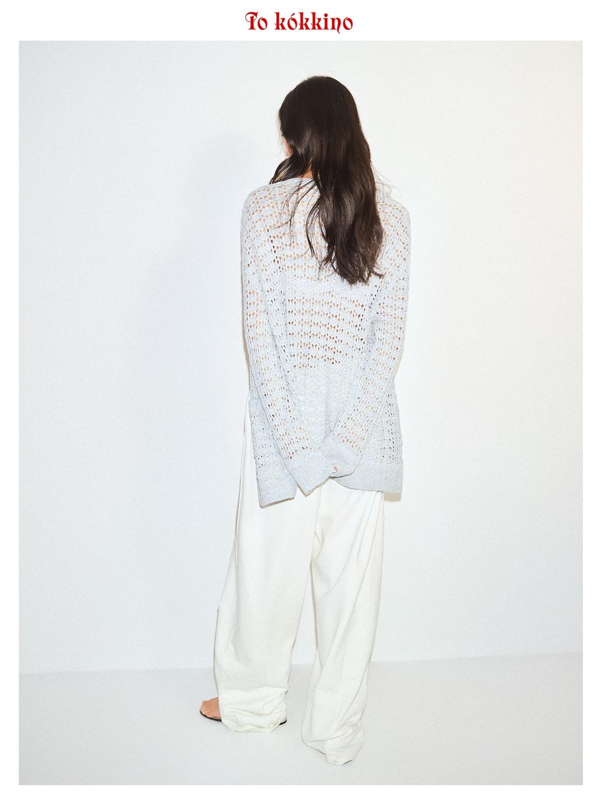 tokokkino 'Blue Note Mooring' Knit Linen Cardigan